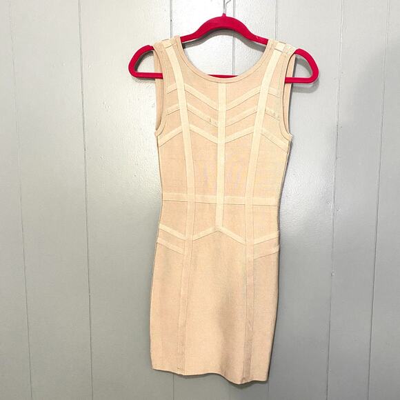 Bebe Rose Dust Sleeveless Open Back Bandage Bodycon Party Mini Dress XS - Picture 1 of 9